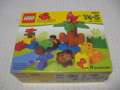 Vintage 90's 1999 Lego Duplo Dinosaur Caveman 19pc Set (Ages 1/2-5) #2803  NEW!