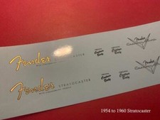 Fender '54 to '60 Stratocaster Guitar Waterslide Headstock Decal Metallic Inks