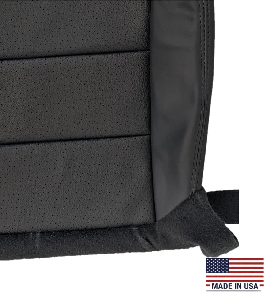 For 2005 2006 2007 2008 Acura TL Driver Side Bottom LEATHER Seat Cover in Black - Image 4 of 4