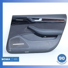 11-18 Audi D4 A8L LWB Rear Right Side Interior Door Panel Trim Black Suede OEM