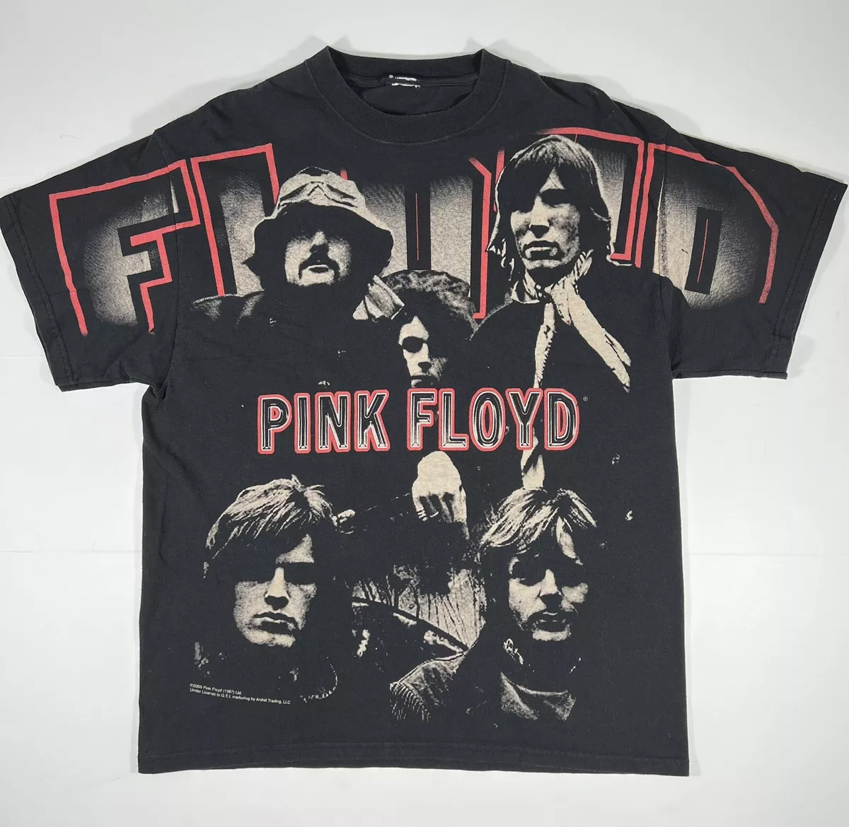 Vintage Pink Floyd Band T-Shirt All Over Print 2005 Short Sleeve Size Large