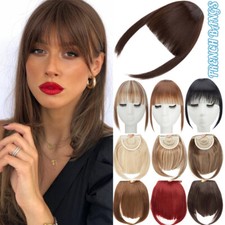 100 Real Thin Thick Clip in Neat Bangs Smooth Hair Extensions As Human Topper