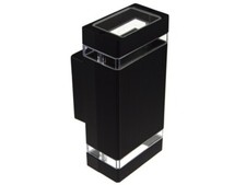LITEK Black 2 Way Outdoor Feature Wall Light Lantern Up Down for GU10 LED