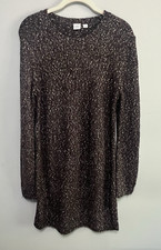 Gap Women's Dark Gray Knit Sweater Tunic Dress Long Sleeves Size Medium NWT