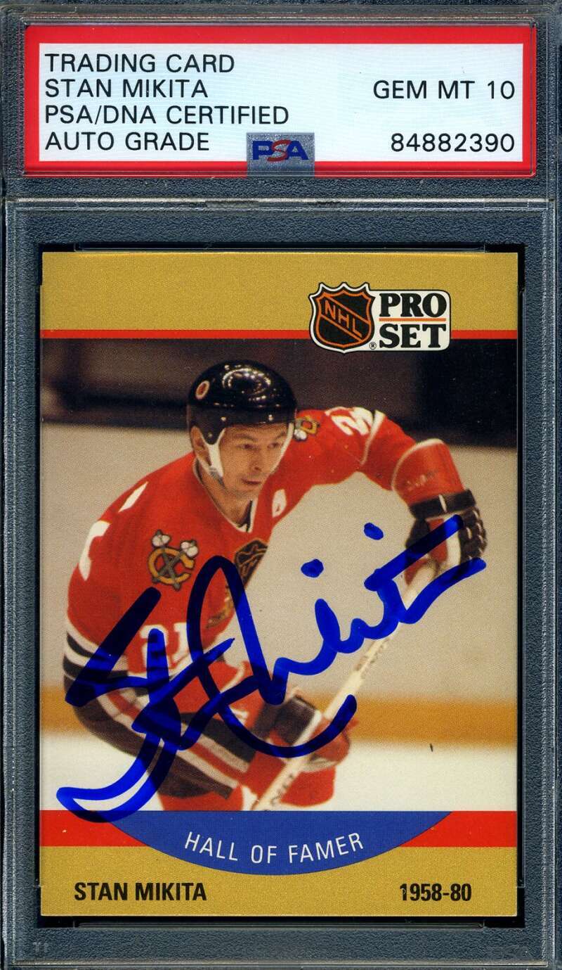 Stan Mikita Gem Mint 10 PSA DNA Signed 1990 Pro Set Autograph