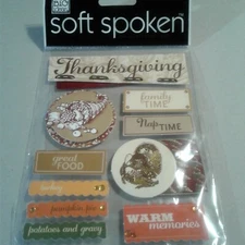 me & my Big Ideas Soft Spoken 10 Harvest - Thanksgiving Chipboard embellishments
