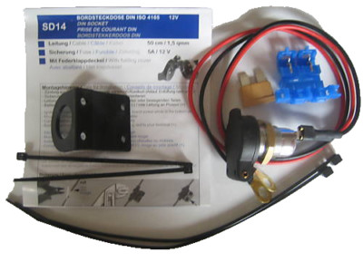 Zusatzsteckdose Bordnetzsteckdose mit Halter für BMW Motorrad rertrofit plug in