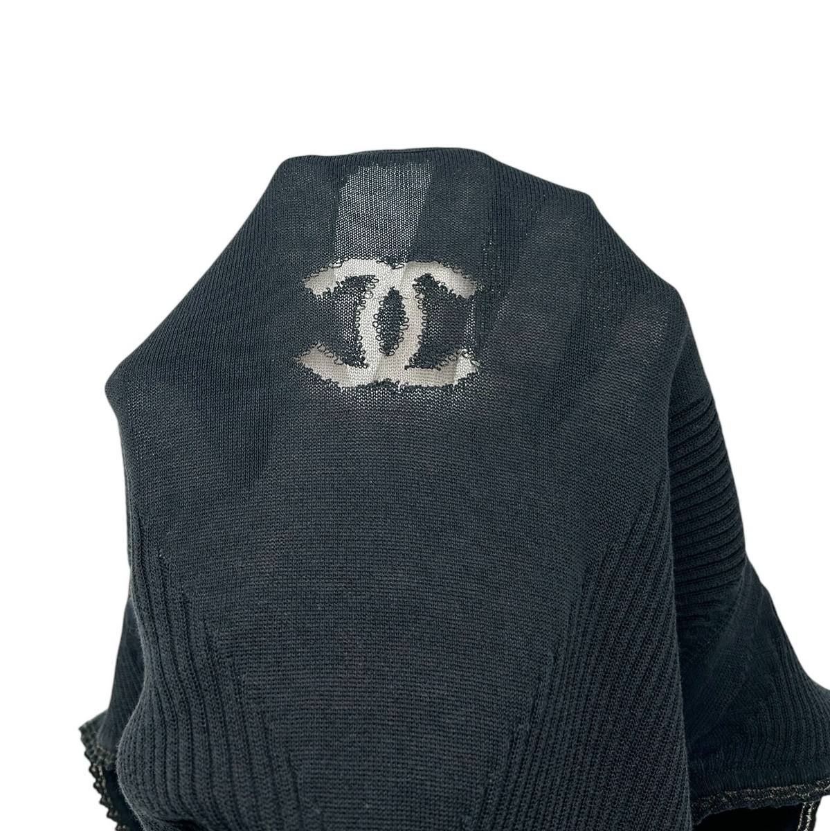 CHANEL ヴィンテージ【激レア⭐︎希少⭐︎美品】マイヨ素材CCマークTシャツ CHANEL Vintage P37824 CC Mark Logo See-through T-shirt Top