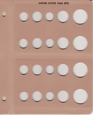 Dansco Album Extra Page For United States US Year Sets Cent To Half Dollar New