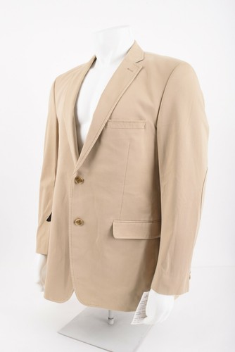 Crown & Ivy Mens Suit Jacket Blazer Sport Coat L Beige Khaki Cotton NWT - Picture 2 of 7