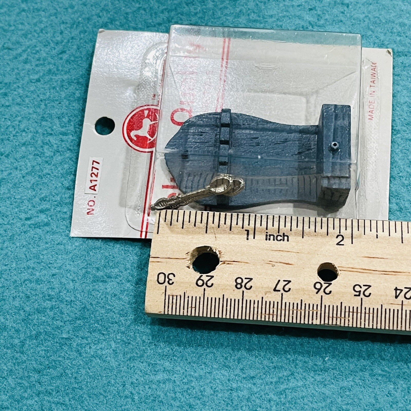 Vintage Deluxe Quality  Dollhouse Miniature Blue Spoon Rack & 2 Spoons NIP