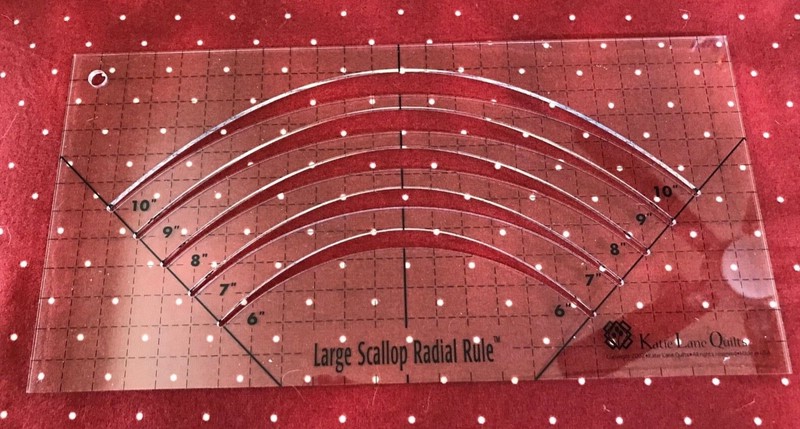 Quilters Katie Lane Large Scallop Radial Rule, Plastic, Never Used