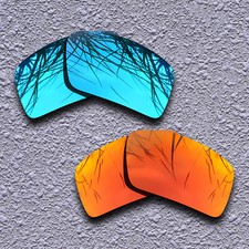 US Blue Fire Red Replacement Lenses For-Oakley DOUBLE EDGE Polarized