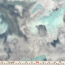 Naturescapes by Jennifer Sampou for P&B Textiles Blue Cotton Remnant 16" x 43"