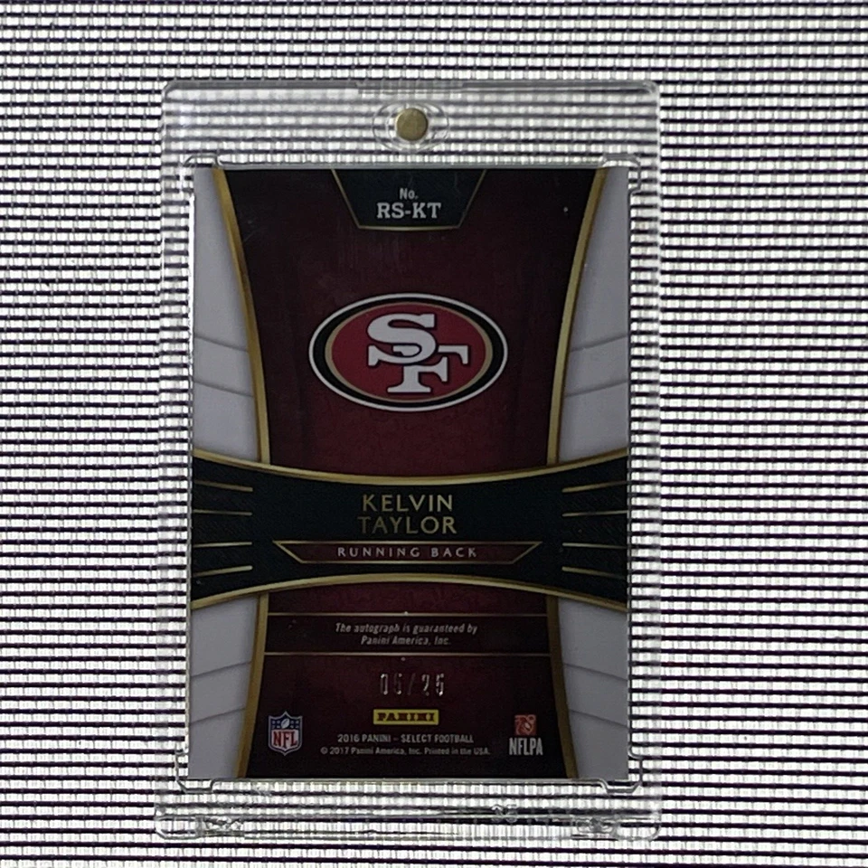 2016 Panini Select Signatures Tie-Dye Prizm POP /25 Kelvin Taylor Rookie Auto RC - Image 2 of 2
