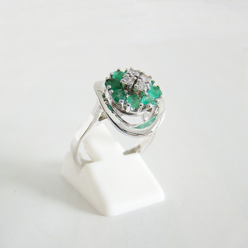 Ring Gold 585er 14 kt Smaragd Brillant Goldschmuck Edelstein Diamant Damen - Bild 4 von 6