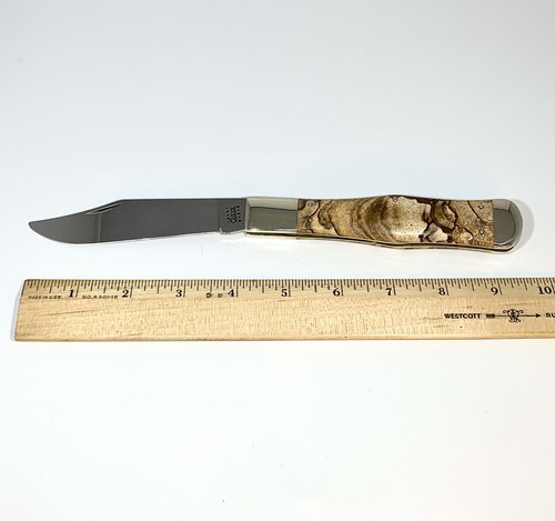 2000 CASEXX Large Coke Bottle Knife Exotic Custom Picture Jasper Stone Handles - Picture 12 of 12