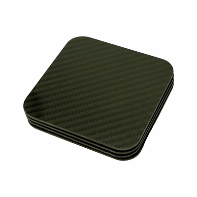Real Carbon Fiber Drink Coasters 4-Pack