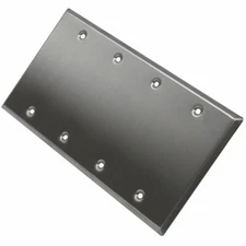 Seismic Audio Blank Stainless Steel 4 Gang Wall Plate- For Cable Installation