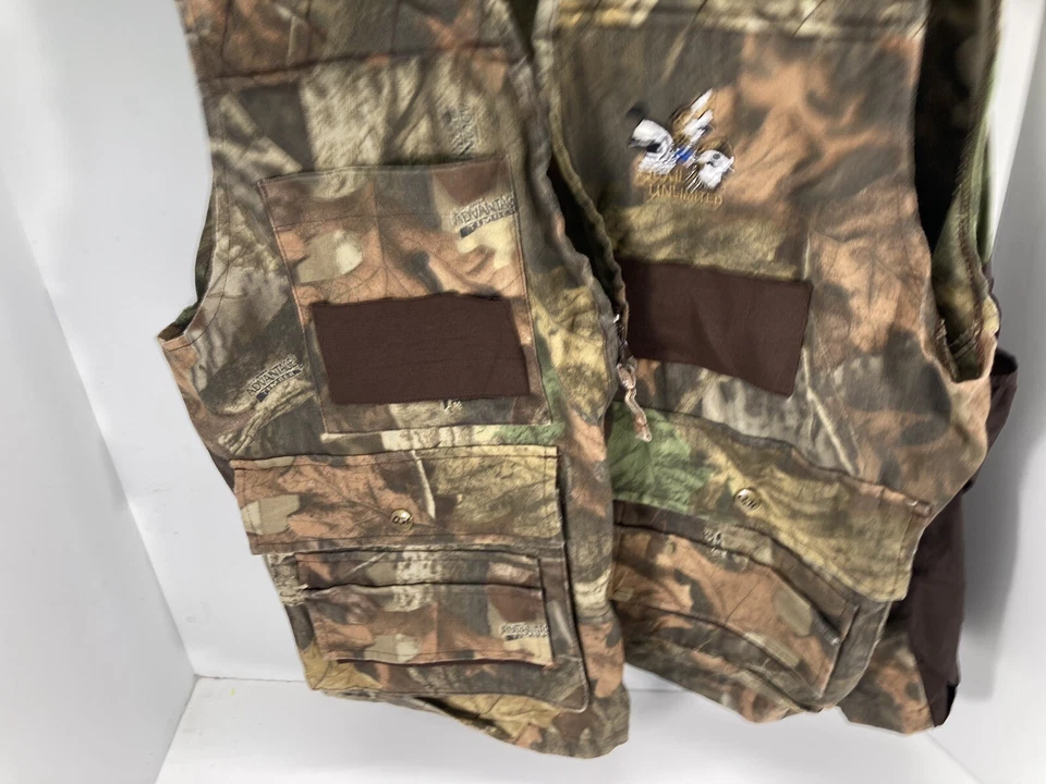 Quail Unlimited Vest Men Size XL Camouflage Full Zip Shooting Hunting Vintage - Image 3 of 4