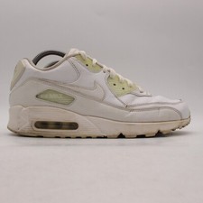 Nike Air Max 90 Men's Size 8.5 Triple White Leather Athletic Sneakers Lace Up