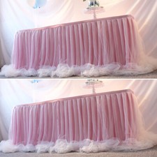 UK 1M Tulle Tutu Table Skirt Cover Height 80CM Birthday Party Wedding Table Deco