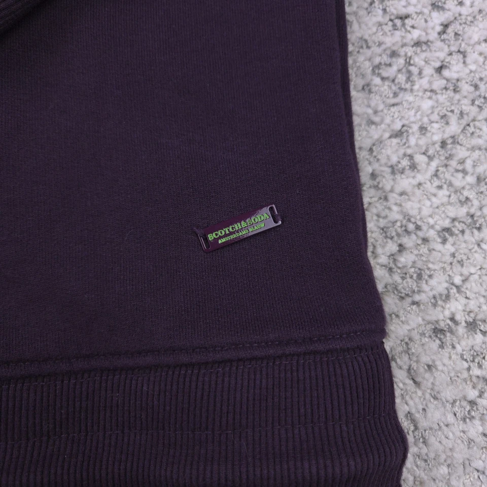 Sudadera con Capucha Scotch Soda Para Hombres Mediana Pullover Polar Gráfico Sudadera Púrpura Delgada Foto 4 de 4
