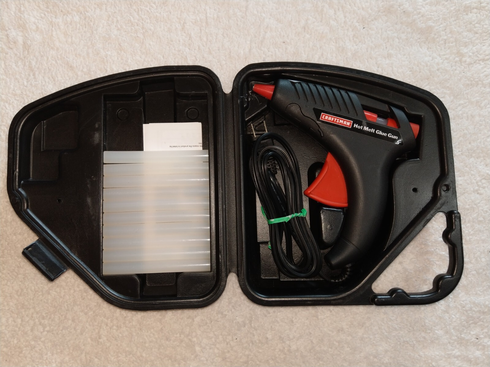 Craftsman Hot Melt Glue Gun Trigger Feed in Carying Case with