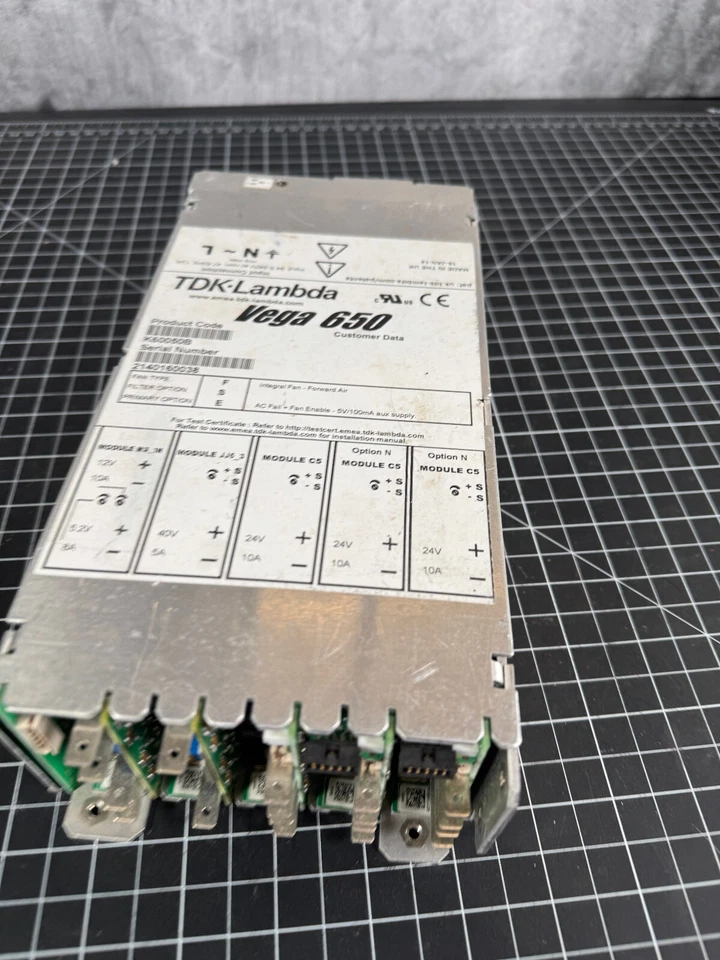 Fuente de alimentación CC TDK Lambda Vega 650 K60050B 12v 40v 24v 5.2 salida múltiple usada Foto 2 de 4