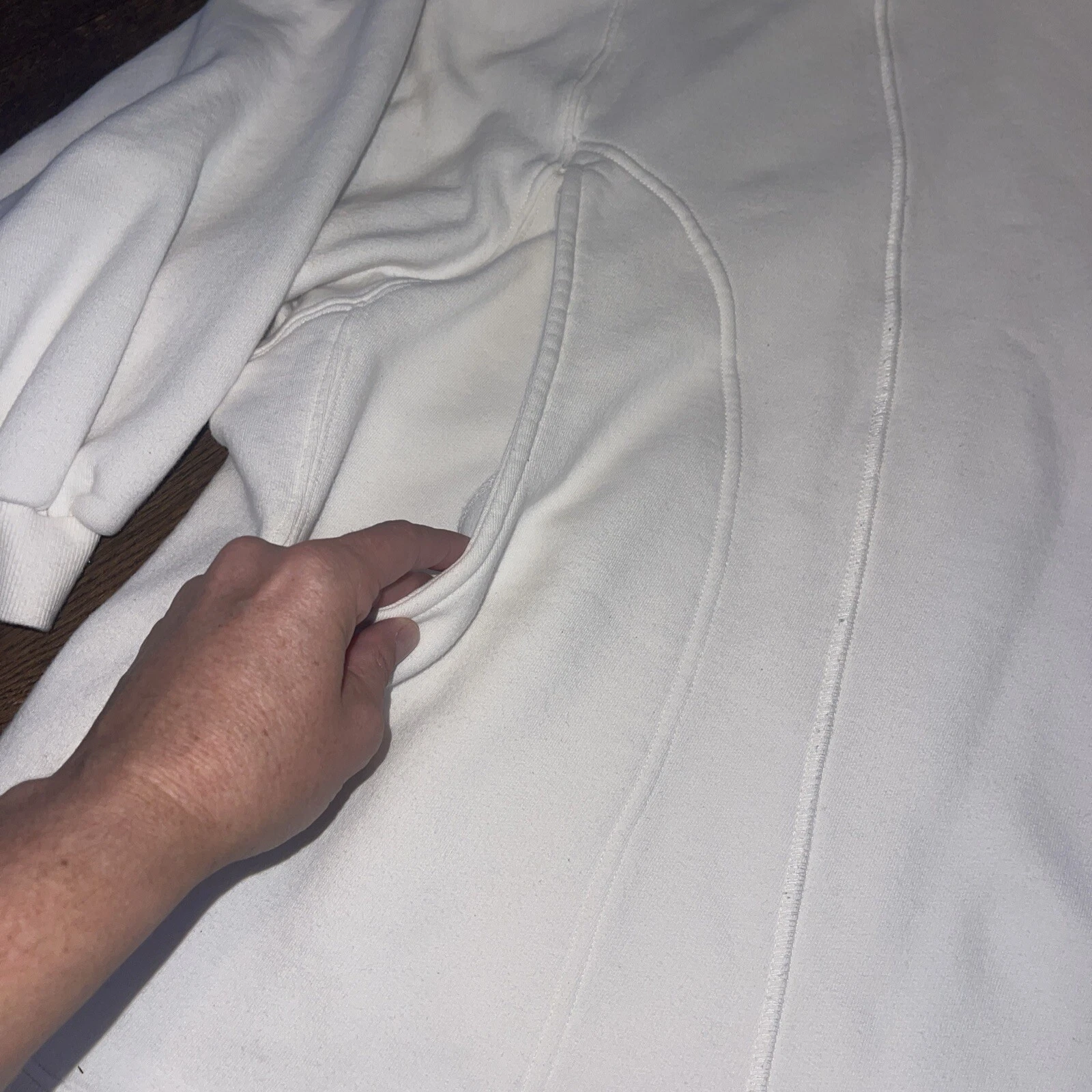 OFF WHITE Free People High Road maglione oversize felpa manica dolman media felpa con cappuccio