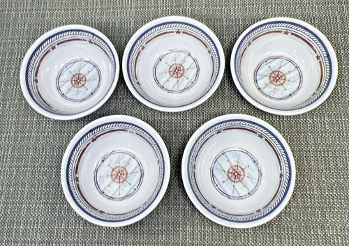 Melamine Ware Mini 4" Inch Bowls lot of 5 Nautical Design Snacks Sides Dessert - Picture 5 of 7