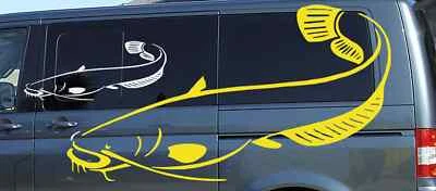 EIGENE HERSTELLUNG Angeln Wels Fisch Aufkleber Sticker Wandtatoo Fische Transporter Bott Wohnmobil