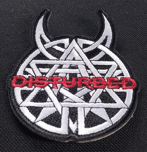 DISTURBED Horns Logo Licensed Iron On Heavy Metal Band Battle Jacket PATCH - Picture 5 of 6