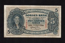5 kroner guld 1938  Norway Norges bank P-7c