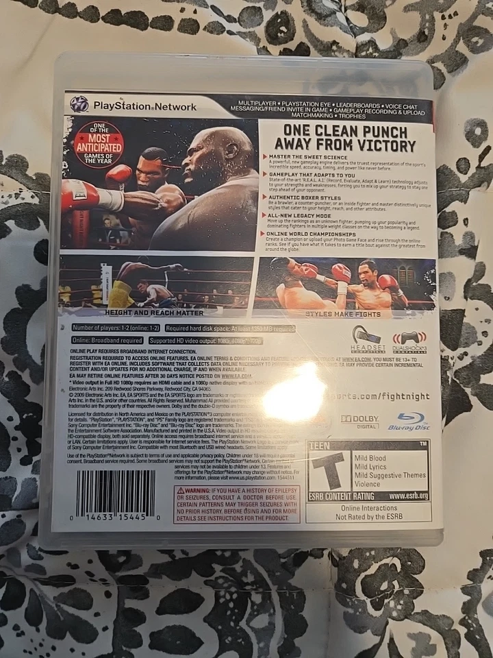 SONY PLAYSTATION 3 PS3 Fight Night Round 4 EA Sports+ Manual Complete TESTED - Image 4 of 4