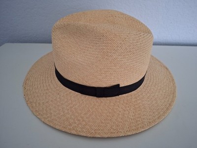 Bailey Cutler Panama Fedora Hat, size L, Natural Color Made in USA 