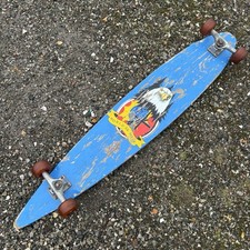 Vintage Eagle Longboard Skateboard Blue 48" Complete - World Is Mine Graphic
