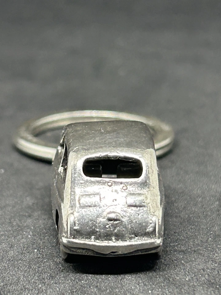 Portachiavi in argento 925 auto Fiat 500 Vintage - Immagine 3 di 4