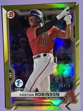 KRISTIAN ROBINSON 2021 Bowman First Edition Yellow Refractor #28/75 -AZ