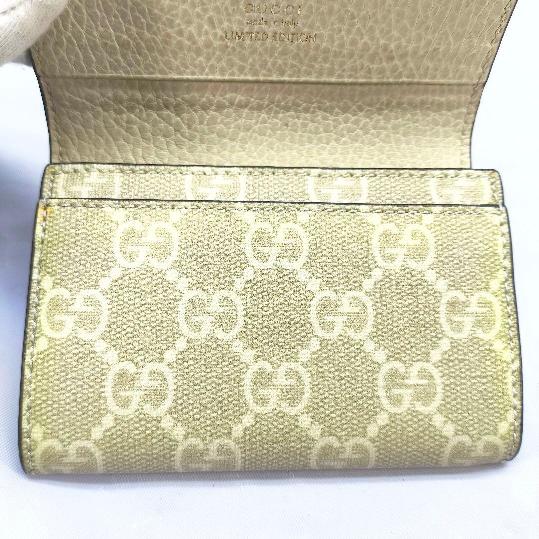 Gucci GG Supreme Card Case Beige Ivory Leather PVC Unisex thumbnail 12