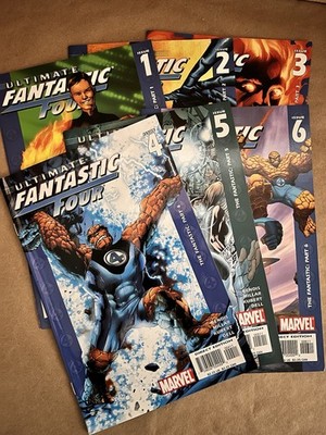 Marvel Ultimate Fantastic Four #1-6 Comic Book Lot (2004) Direct Edition