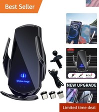 15W Wireless Car Charger with Infrared Auto-Clamping Vent Mount - Fast Charging