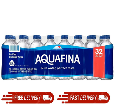 #ad #ad Aquafina Purified Bottled Drinking Water 16.9 oz 32 Pack Bottles $6.15