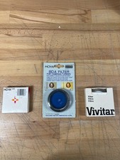 Lot of 3 Vintage Filters Hoya 52mm 80A Sealed , Hoya 52mm Skylight, Vivitar