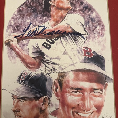TED WILLIAMS AUTOGRAPHED 8 x 10 PETRONELLA Lithograph CUSTOM MATTED - Picture 3 of 7
