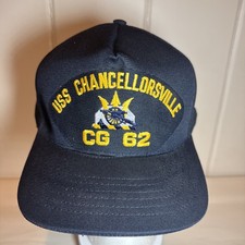 Vintage PRO Wear MADE IN USA -USS Chancellorsville CG-62 MSC Hat Snapback Cap