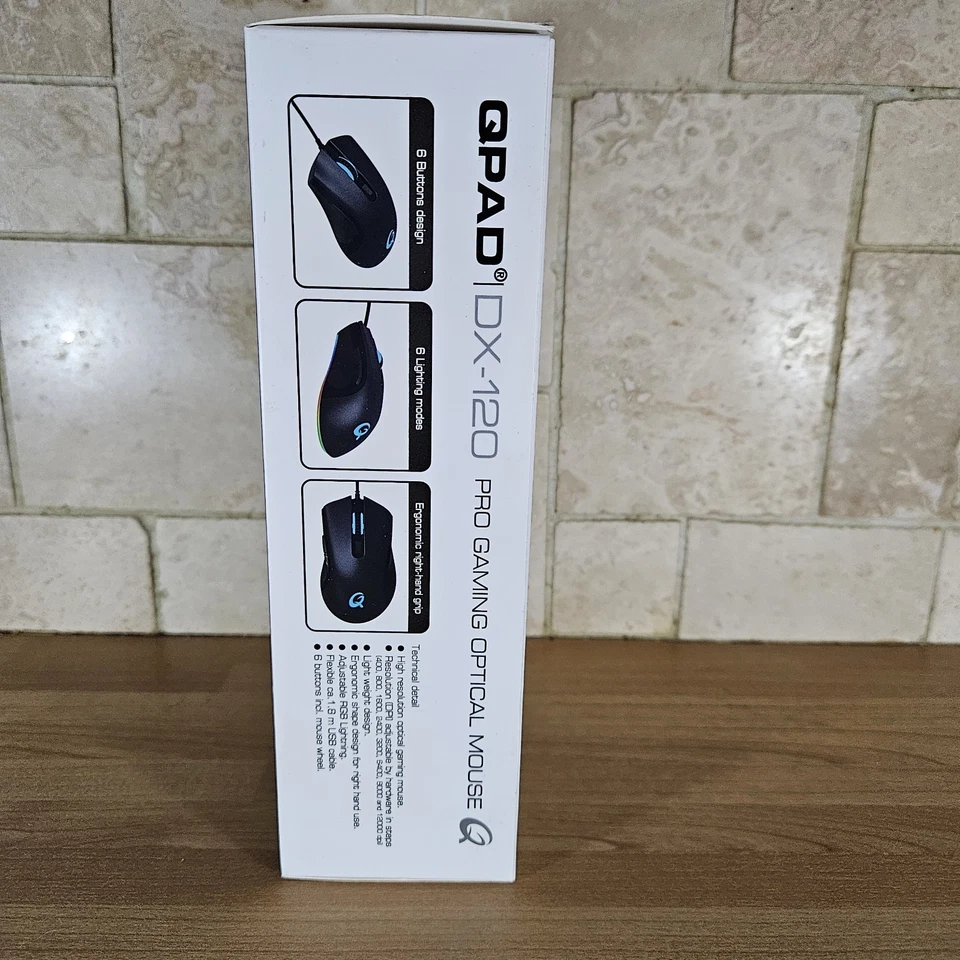 Qpad DX-120 12K Dpi Fps Gaming Mouse Multi effect led 1.8m Usb Cable Sealed Box - Image 2 of 4