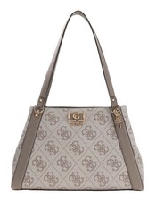 GUESS Karnilla Logo Girlfriend Carryall Dark Taupe Logo