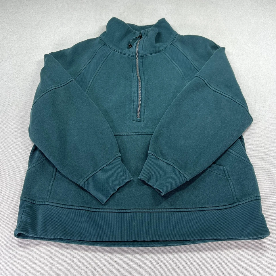 Sudadera para mujer Lululemon Scuba de gran tamaño cuello embudo media cremallera M/L verde Foto 2 de 4