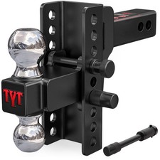 Tyt Adjustable Trailer Hitch Fit 2.5 Receiver 6 Drop Hitch 12500lbs Dual Ball Tyt Adjustable Trailer Hitch Fit 2.5 Receiver 6 Drop Hitch 12500lbs Dual Ball